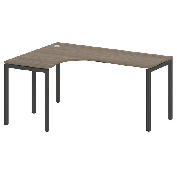 Metal System Quattro Стол криволинейный левый на П-образном м/к 40БП.СА-4 (L) Вяз/Антрацит металл 1600*1200*750 - Вид 1