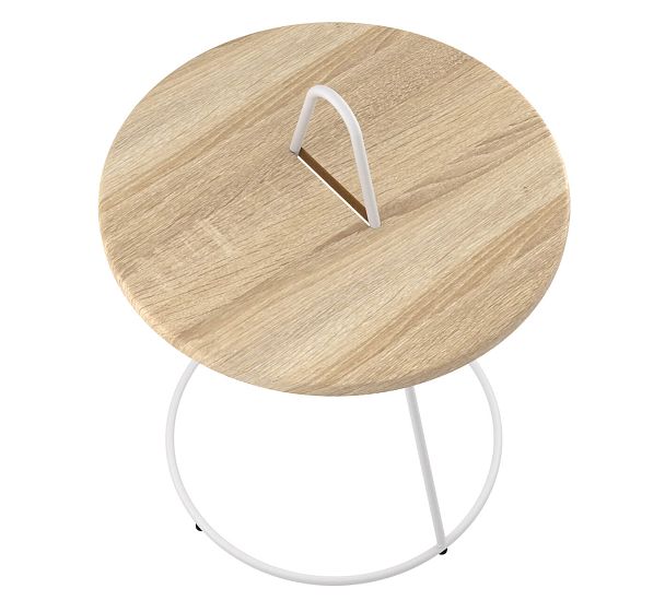 Столик журнальный Sheffilton SHT-CT36 белый муар/дуб сонома - Вид 3