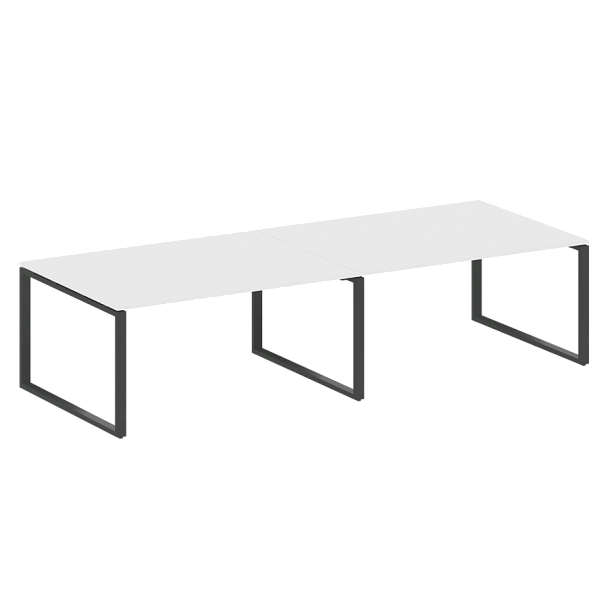 Metal System Перег. стол (2 столешницы) на О-образном м/к БО.ПРГ-2.4 Белый/Антрацит металл 3200*1235*750 - Вид 1