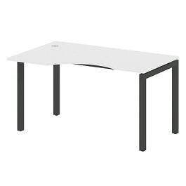 Metal System Quattro Стол криволинейный левый на П-образном м/к 50БП.СА-2 (L) Белый/Антрацит металл 1400*900*750 - Фото предпросмотра