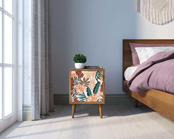 Тумбочка Berber с дверкой 25 принт арт BB21/Print_25, разноцветная - Вид 4