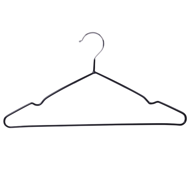Вешалки-плечики для одежды, размер 48-50, металл, антискользящие, КОМПЛЕКТ 10 шт., черные, BRABIX PREMIUM, 608467 - Вид 3
