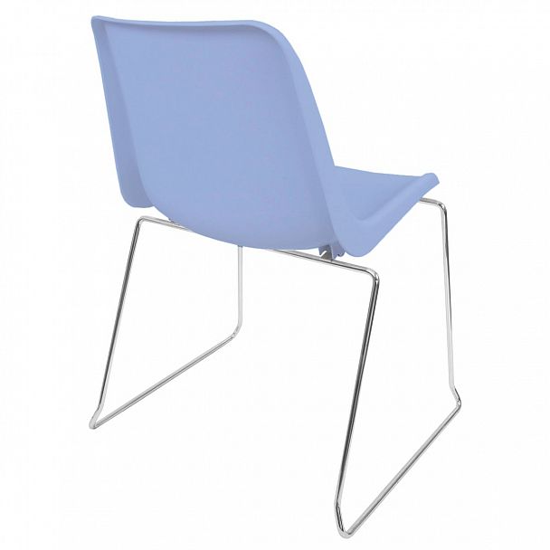 Стул Vicenza (пруток), каркас хром, голубой, стопируемый - Вид 2