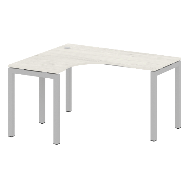 Metal System Quattro Стол криволинейный левый на П-образном м/к 50БП.СА-3 (L) Дуб наварра/Серый металл 1400*1200*750 - Вид 1