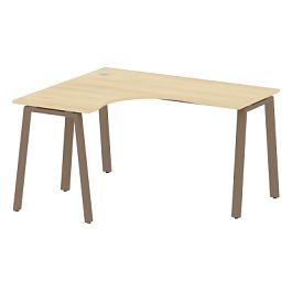 Metal System Стол криволинейный левый на А-образном м/к БА.СА-3 (L) Акация/Мокко металл 1400*1200*750 - Фото предпросмотра