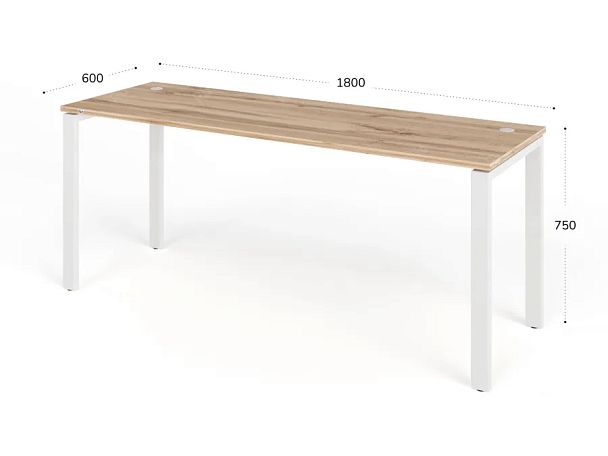 TANDEM RTD069-MK-180-V Стол прямой на металлокаркасе ун-й 1800х600х750 Вотан/Белый - Вид 2