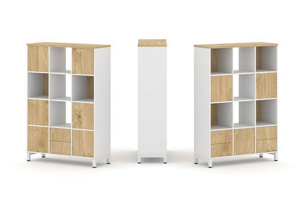 Стайл Проджект Набор стеллажа 2-х сторон., 4 яр. SN.NSD-431 Белый/Тиквуд Светлый/Металл Белый 1121*4 - Вид 1