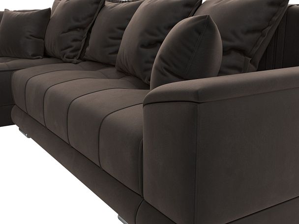 Угловой диван НордСтар левый угол Велюр коричневый - Вид 3