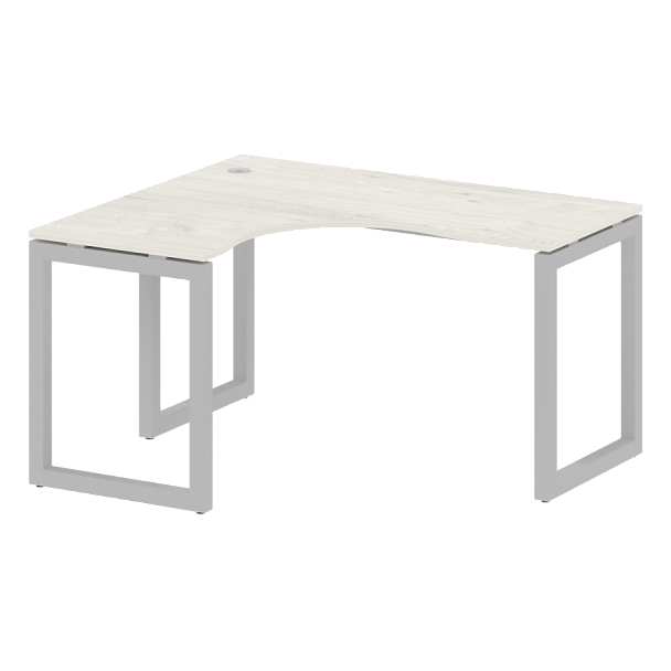 Metal System Quattro Стол криволинейный левый на О-образном м/к 50БО.СА-3 (L) Дуб наварра/Серый металл 1400*1200*750 - Вид 1