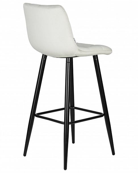 Стул барный DOBRIN NICOLE (черные матовые ножки, светло-серый велюр (108-52)) - Вид 4