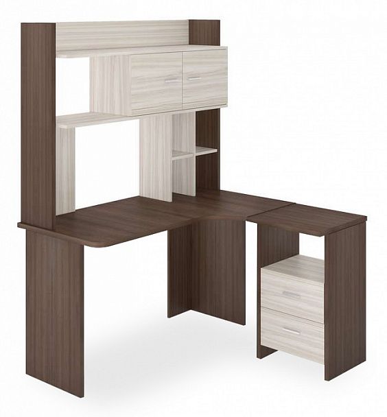 Стол компьютерный Домино Lite СКЛ-Угл130+НКЛХ-130 ШК ПРАВ Карамель/Шамони правый - Вид 1