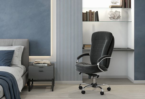 Кресло CHAIRMAN HOME 795, ткань велюр, серый - Вид 7