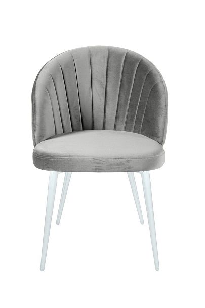 Стул Mont Blanc, бархат серый 02 / белый конус - Вид 2