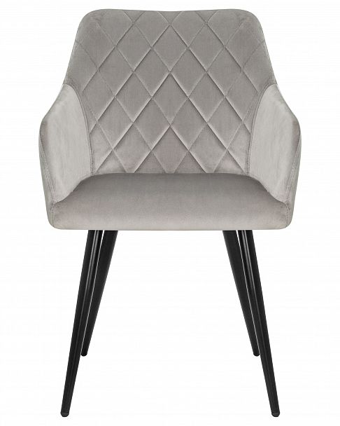 Стул обеденный DOBRIN ROBERT (черные матовые ножки, велюр V108-81 Серый) - Вид 6