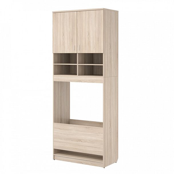 Шкаф для хранения пальто зимних, головных уборов, шлемов стальных, рюкзаков вещевых и индивидуальных "Офисные шкафы для документов"  ПК-АРМ-ШМД286Х112/35-В1-966 дуб сонома - Вид 1