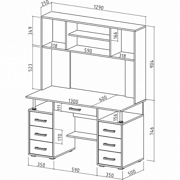 Стол письменный Амбер-20Я - Вид 2