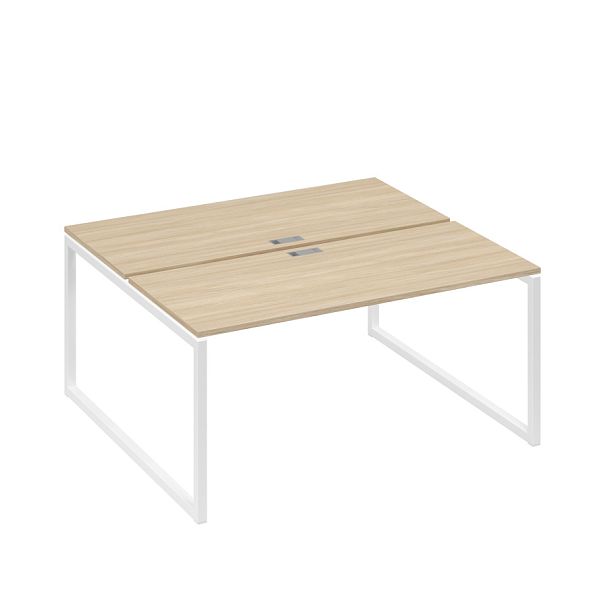 Рабочая станция (2х160) с опорами QUATTRO A4 А4 Б4 175 БП дуб скандинавский / металлокаркас белый - Вид 1