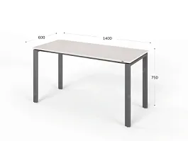 UNITY РМС6-14 ДУБ МОЛОЧНЫЙ Стол на металлокаркасе прямой 1400х600х750 - Фото предпросмотра