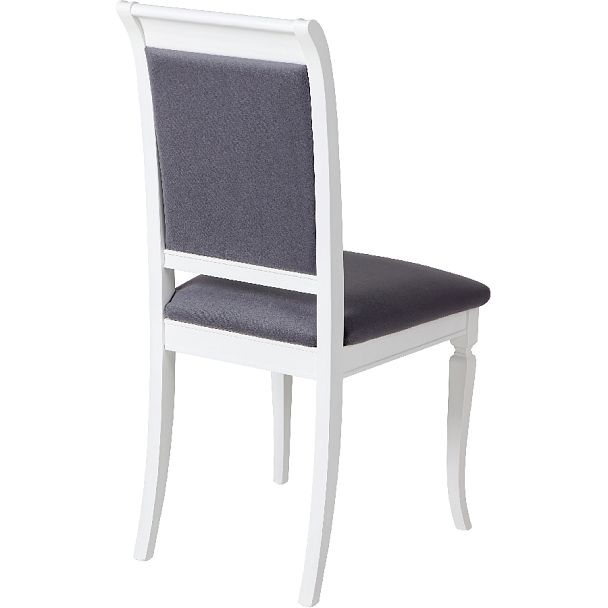 Комплект деревянных стульев с мягким сиденьем Бармс Белая эмаль/Серый велюр, 2 шт. - Вид 4