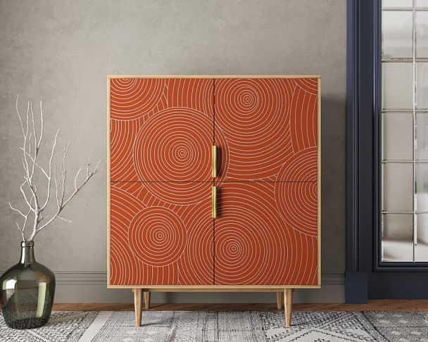 Большой комод с четырьмя дверками Line R19/red - Вид 4