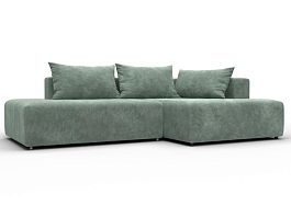 Диван угловой Лига-103 НПБ угол правый Велюр зеленый - Фото предпросмотра