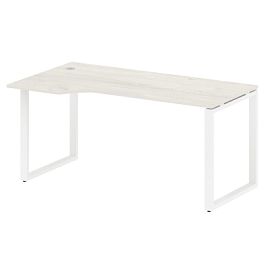 Metal System Стол криволинейный левый на О-образном м/к БО.СА-1 (L) Дуб наварра/Белый металл 1600*900*750 - Фото предпросмотра