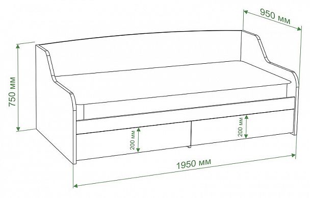 Кровать Бартоло КРД Карамель/Белый - Вид 2