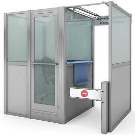 Кабина паспортного контроля с каркасом из алюминиевого профиля - Фото предпросмотра