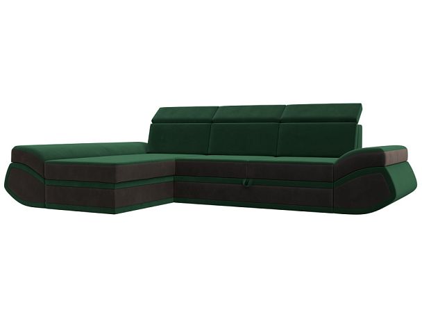 Диван угловой Лига-032 левый угол Велюр зеленый - Вид 1