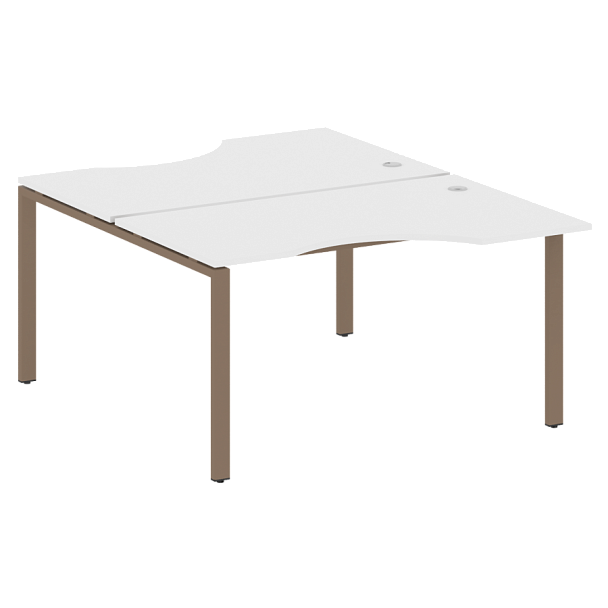 Metal System Р. ст. криволинейная на П-образном м/к БП.РАС-СА-2.2 Белый/Мокко металл 1400*1835*750 - Вид 1