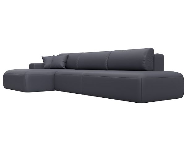 Диван угловой Лига-036 НПБ Модерн Лонг левый угол Экокожа серый - Вид 3
