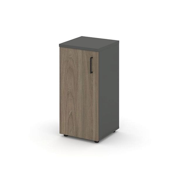 Style Project Шкаф низкий узкий SN.STU-301(L) Антрацит/Вяз Благородный/Черный Ручки 400*400*833 - Вид 1