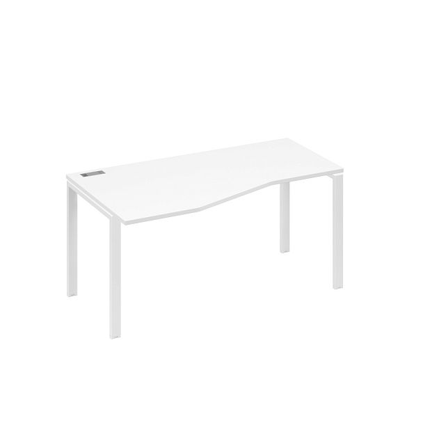 Стол эргономичный левый "Техно" на металлокаркасе UNO A4 А4 Б1 065 БП белый премиум / металлокаркас белый - Вид 1