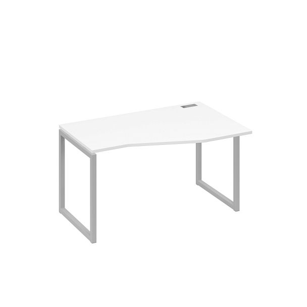 Стол эргономичный правый "Техно" на металлокаркасе QUATTRO A4 А4 Б4 064 БП белый премиум / металлокаркас серый - Вид 1