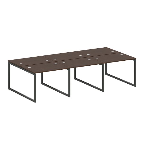 Metal System Quattro Р. ст. на 6 раб. места на О-образном м/к 40БО.СМ-6.1 Венге/Антрацит металл 3000*1475*750 - Вид 1