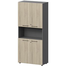 Шкаф высокий полузакрытый СМШ58.2.28F(Ч) Кронберг/Графит 792x380x1990 Кортез - Фото предпросмотра