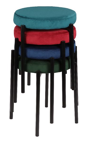 Комплект табуретов Кен, Confetti dusty blue/черный, 4 шт. - Вид 5