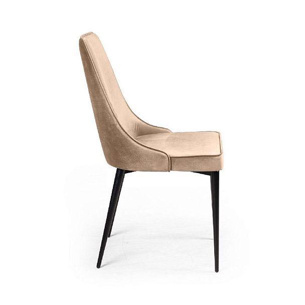 Стул Oliver, бархат бежевый 5/ чёрный конус - Вид 3