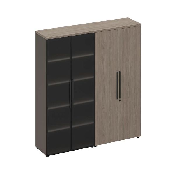 Шкаф для документов (стекло-одежда) U.RUS РС 317 ДЧ/ЛС дуб виченца/лава серая - Вид 1