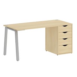 Home Office Стол письменный VR.SP-3-158.4.A Акация/Серый металл 1580*720*750 - Фото предпросмотра