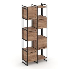 Rift Шкаф комбинированый RF.NS-003 Дуб Табак/Металл Черный 820*396*2010 - Фото предпросмотра