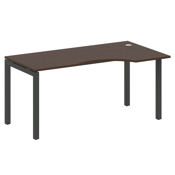Metal System Quattro Стол криволинейный правый на П-образном м/к 50БП.СА-1 (R) Венге/Антрацит металл 1600*900*750 - Вид 1
