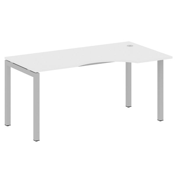 Metal System Quattro Стол криволинейный правый на П-образном м/к 50БП.СА-1 (R) Белый/Серый металл 1600*900*750 - Вид 1