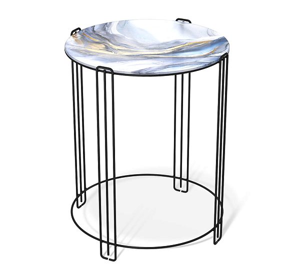 Столик журнальный Sheffilton SHT-CT53 млечный путь/черный муар - Вид 2