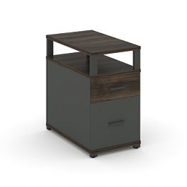 Concept Тумба приставная 1 ящ.+1 распаш. фасад с надставкой CN.TGP-002 A Дуб Мали/Антрацит/Металл Антрацит 420*720*750 - Фото предпросмотра
