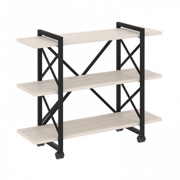 Стеллаж на колесах "Loft" VR.L-MST.K-3.8V денвер светлый/черный - Вид 1