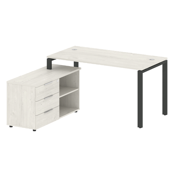 Metal System Р. ст. с тумбой на П-образном м/к БП.РС-СТС-2.3 (L) Дуб наварра/Антрацит металл 1500*1520*750 - Вид 1