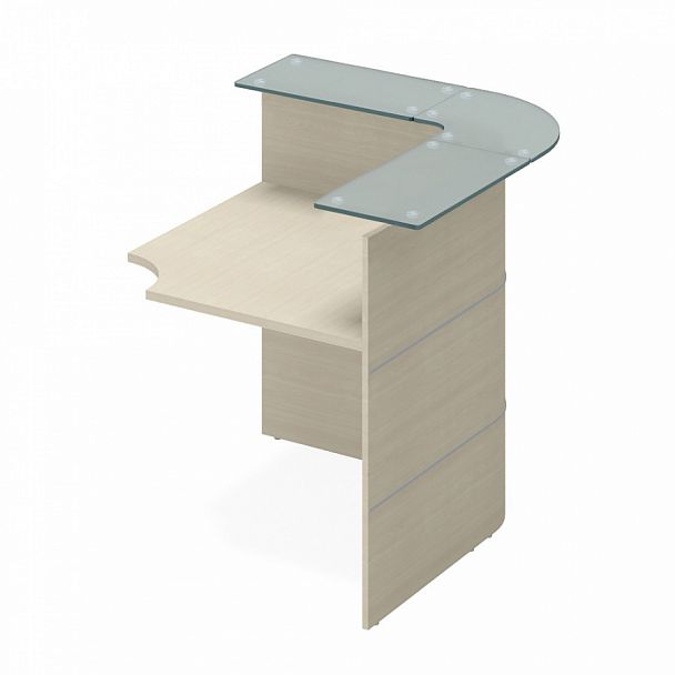 Модуль стойки-ресепшн радиусный "Имидж" ПК-ИМД-СКР105Х105СМ-В5-99 клен - Вид 1