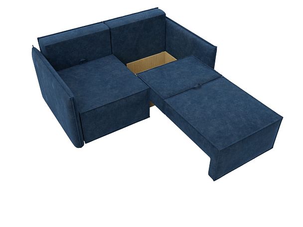 Диван прямой Либерти мини Велюр синий - Вид 7