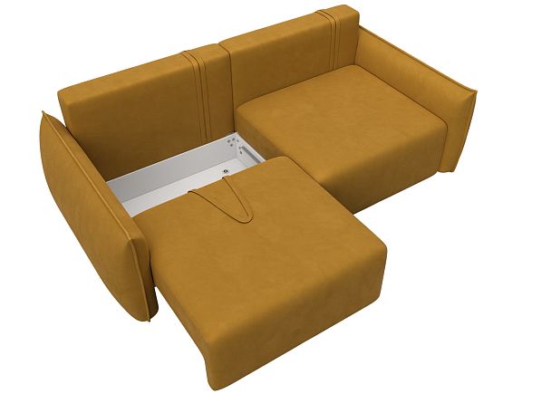 Диван прямой Лига-051 НПБ Велюр желтый - Вид 7